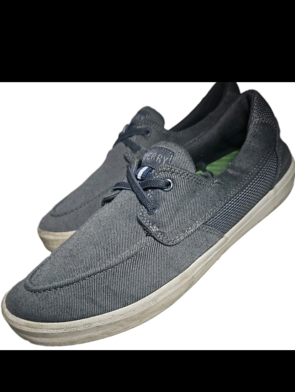 Sperry Haylardi Sneaker Men Sz 8.5W Gray Canvas Lace Up Breathable Round Toe